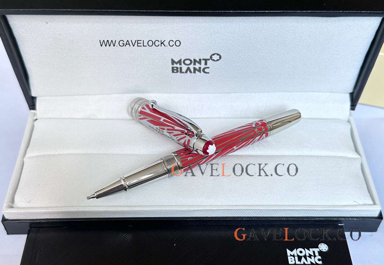 AAA Knock off Meisterstuck 100 Yrs Doue Classique 145 Rollerball Red Silver